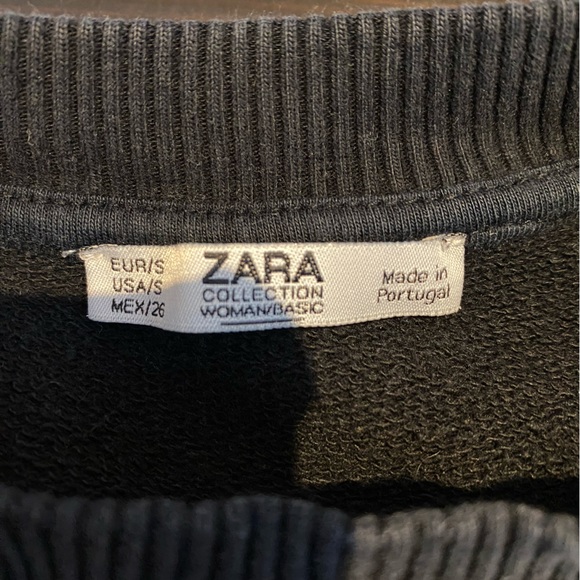 Zara cropped peplum navy sweatshirt US S - Picture 3 of 3